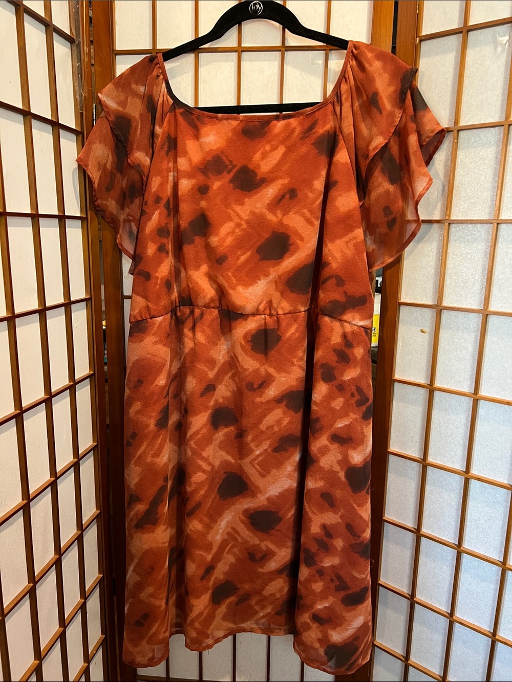 Simply Be Lined Square Neck Flutter Sleeve Dress Tunic Top Size 16 - Picture 5 of 9